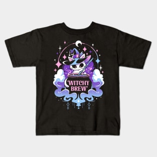 Witchy Cat Potion - Kawaii Magic Kids T-Shirt